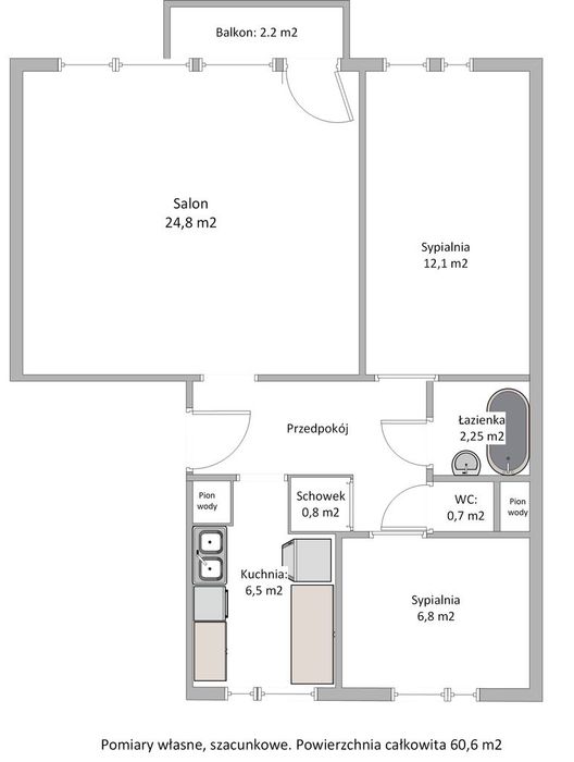 60 m² | 3 pokoje | balkon | piwnica | Rubinkowo II | ul. Dziewulskiego