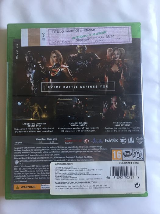 Injustice 2 Xbox One Novo