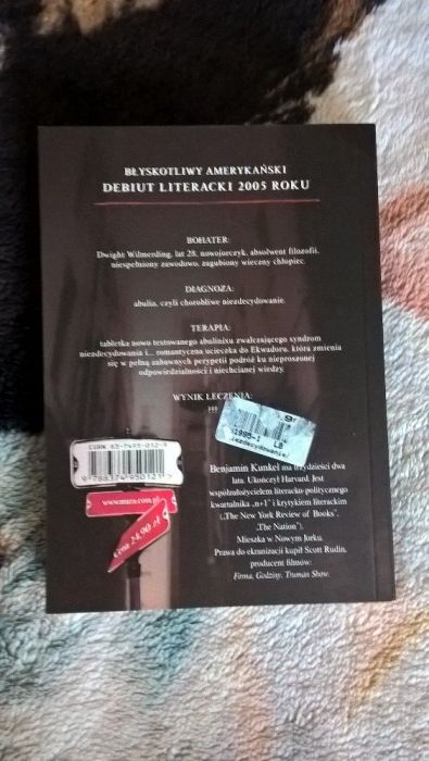 książka "Niezdecydowanie" Benjamin'a Kunkel'a