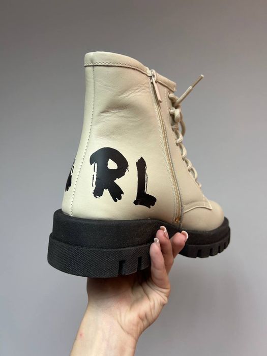 MEGA SALE -40% Женские ботинки KARL LAGERLFELD бежевые черевики хутро