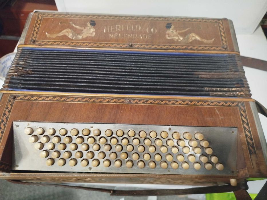 Akordeon guzikowy Heligonka Herfeld & comp antyk Continental ? 1927 ?