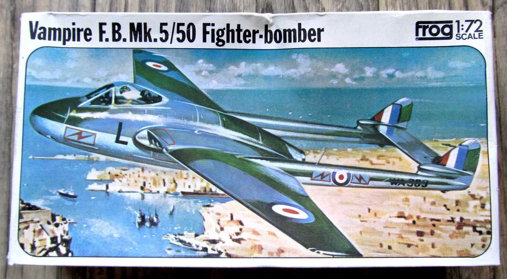 Vampire F.B.MK.5/50, 1:72, Frog, vintage, UNIKAT