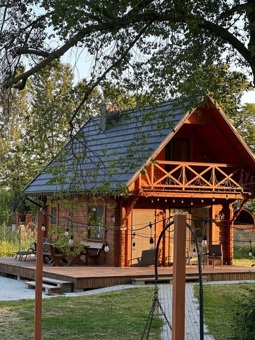 Wiosna, domek Czapla Poleski Park, balia,sauna, cisza