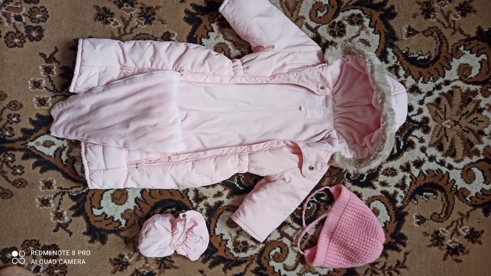 Комбінезон з шапочкою  ведмедиком для дівчинки 62 р ,