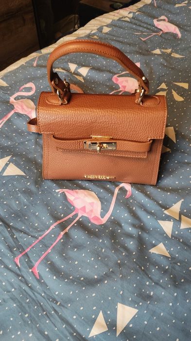Torba skórzana camel massimo contti