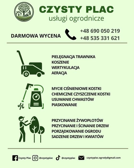 Usługi ogrodnicze- Czysty Plac- całe województwo śląskie