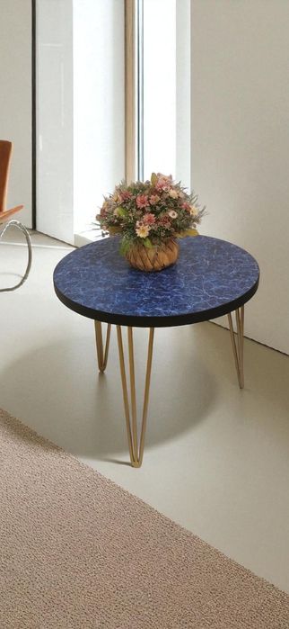 Журнальний столик "Синій мармур"