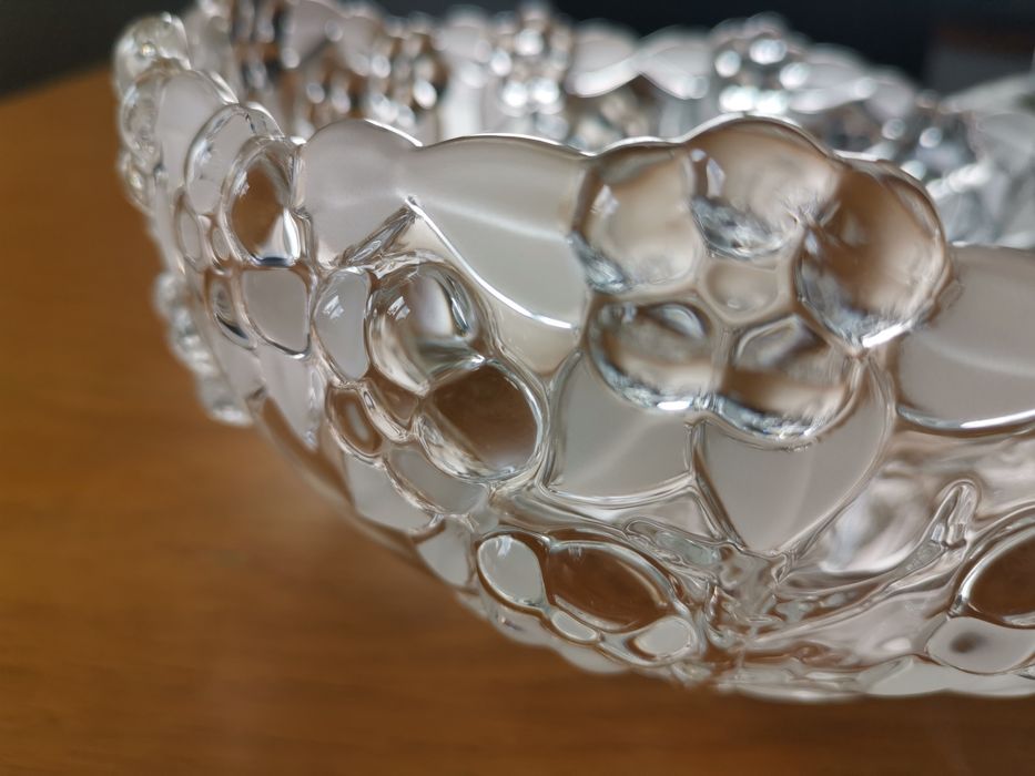 Misa z grubego ozdobnego szkła śr. 22 cm