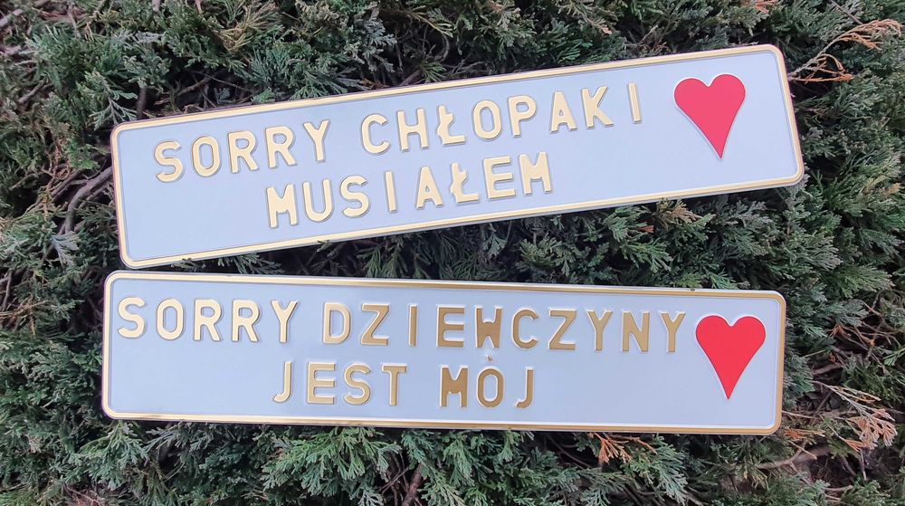 Rejestracyjne tablice ślubne