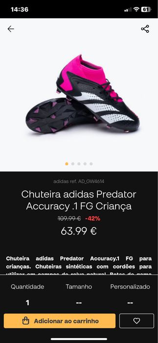 Chuteiras crianca
