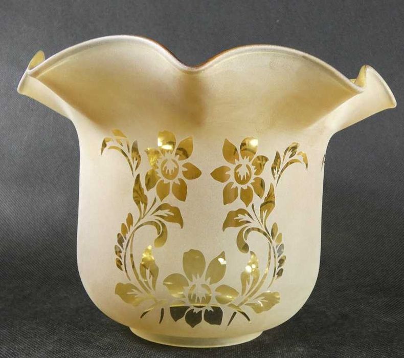 Miodowy TULIPAN klosz LAMPA NAFTOWA secesja 8,5 cm kwiat