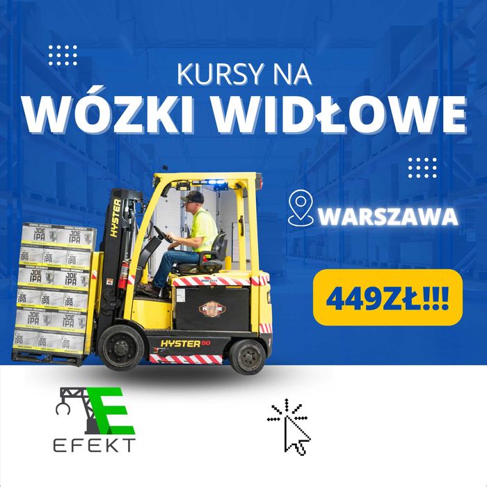 Kurs na wózki widłowe UDT - Warszawa. Cena promocyjna 449 zł