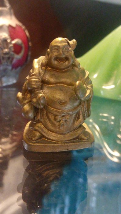 Buda miniatura em latão com 3 cm