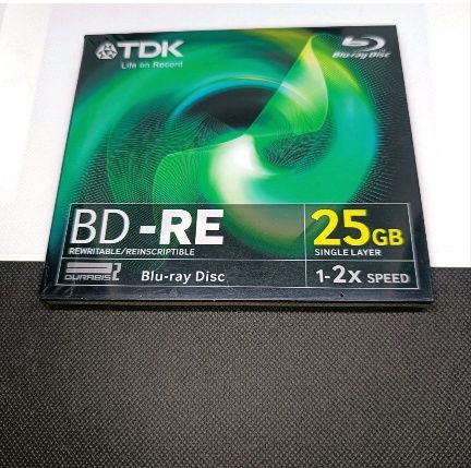 Pack de 3 Lot of 3 TDK BD-RE 25GB Blu-ray Rewritable Disc 1-2x Speed DURABIS2 - Novos/Selados