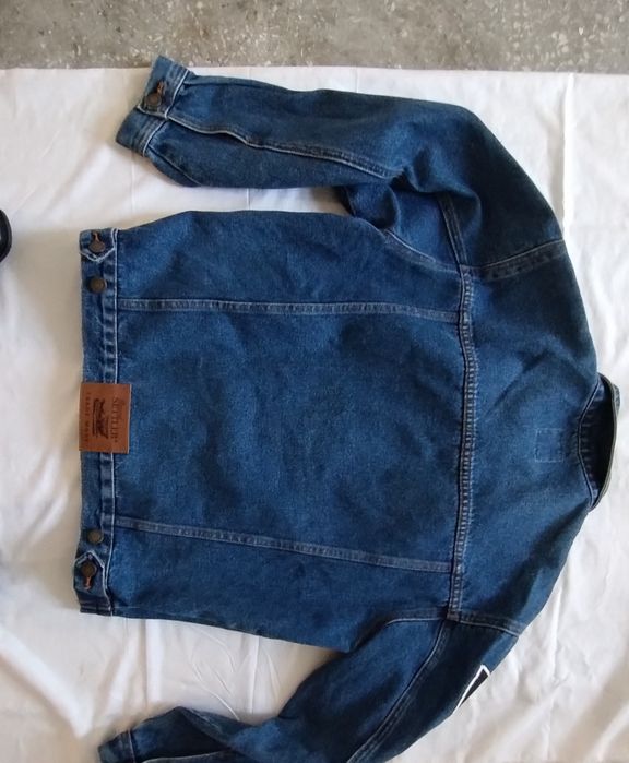 Kurtka Settler  Jeans z naszywkami Lotniczymi