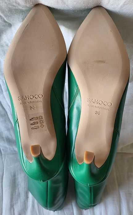 Botas Altas de Tacão Sahoco, Verdes, Tamanho 36, Originais, Novas