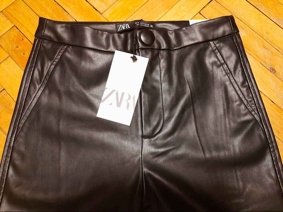 Леггенсы кожаные Zara, р. S