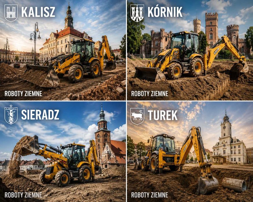 Koparko- ładowarka, roboty ziemne Sieradz
