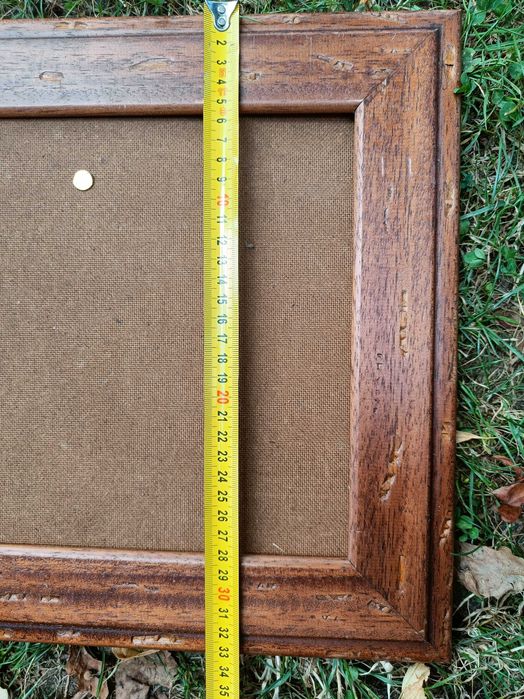 Drewniana ramka rustykalna ze szkłem 39×33 cm