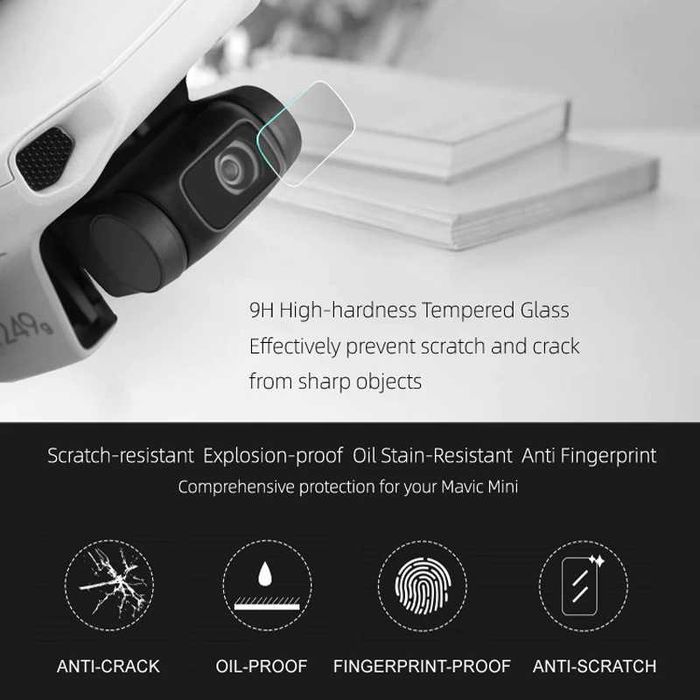 vidro temperado para lente dji mini 1 e mini 2