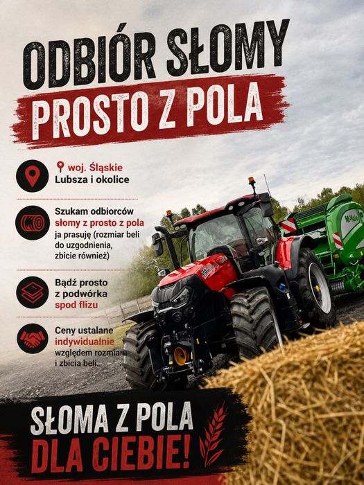 Słoma 2026r po prasie pasowej MCHALE prosto z pola