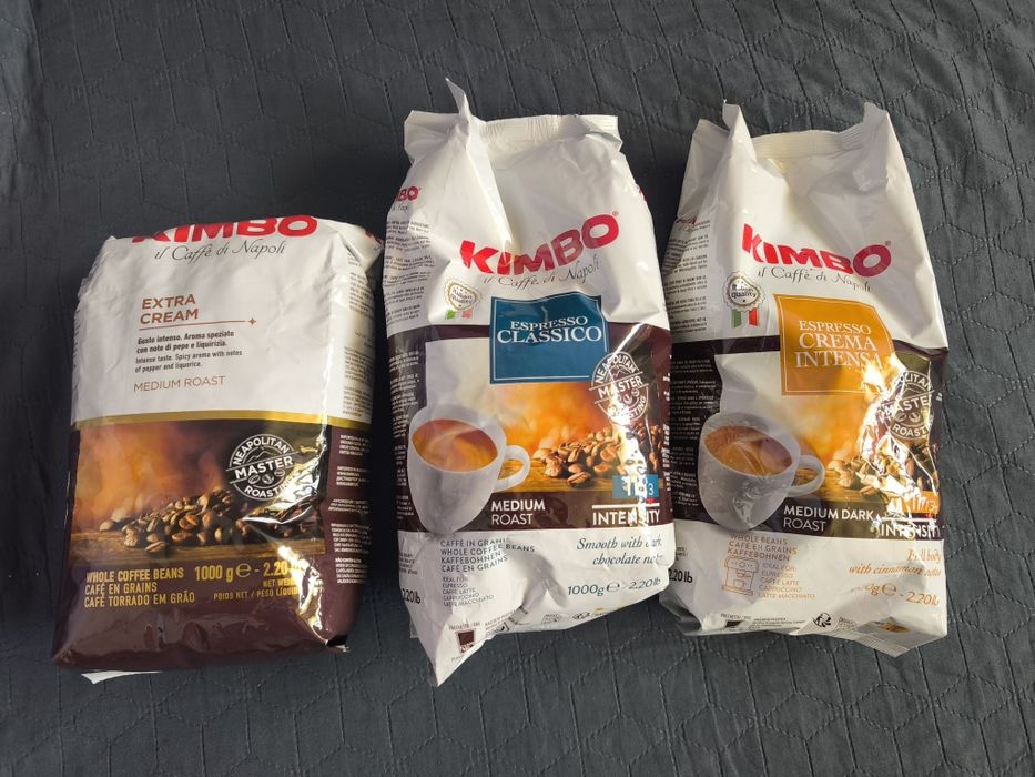 Kawa ziarnista KIBMO 2 x 1 Kg + Prawie pełny 1Kg .Czytaj opis.