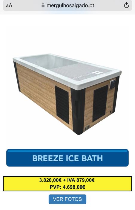 Banheira de Gelo tanque água fria BREEZE ICE BATH - Mergulho Salgado