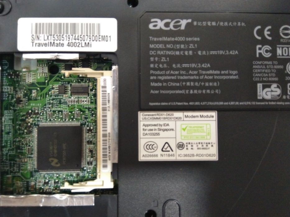 Acer Travel Mate 4000, Board a Funcionar