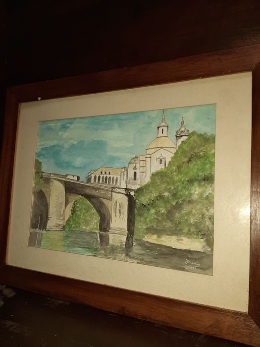 Aguarela Original da Ponte  De S. Gonçalo  em Amarante