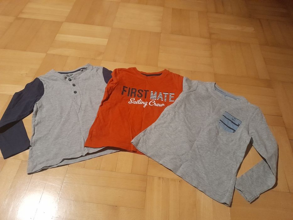 9 x koszulka z długim rękawem r. 110-116