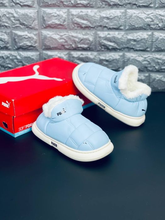 Кожаные Дутики пума / сноубутсы пума, тапки на меху, ботинки Puma