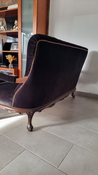 Sofás capitone preto veludo