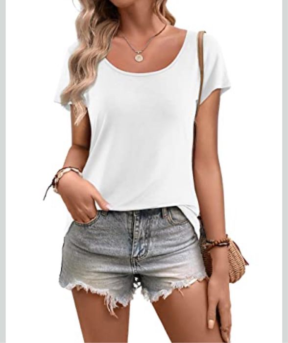 Loiszm Damska koszulka z krótkim rękawem biała rozmiar S