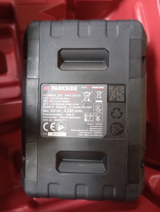 Plaina Parkside Performance 20V ,com bateria e carregador428676957844295683