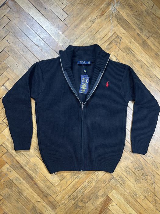 Вʼязаний чоловічий кардиган Polo Ralph Lauren розмір С, Л Чорний кардиган Поло Ральф розмір S,L