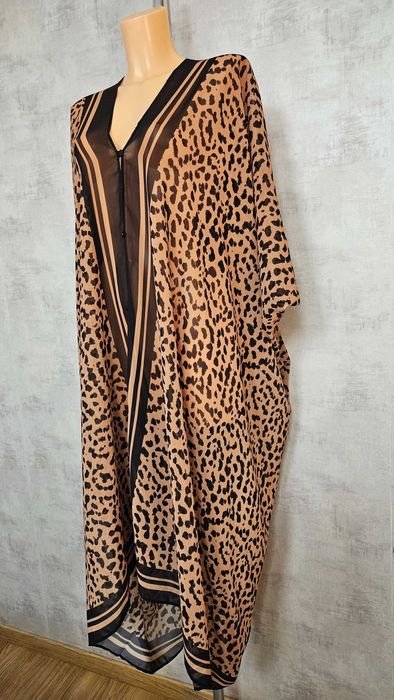 Sukienka plażowa tunika na plażę oversize 36 38 40 panterka H&M
