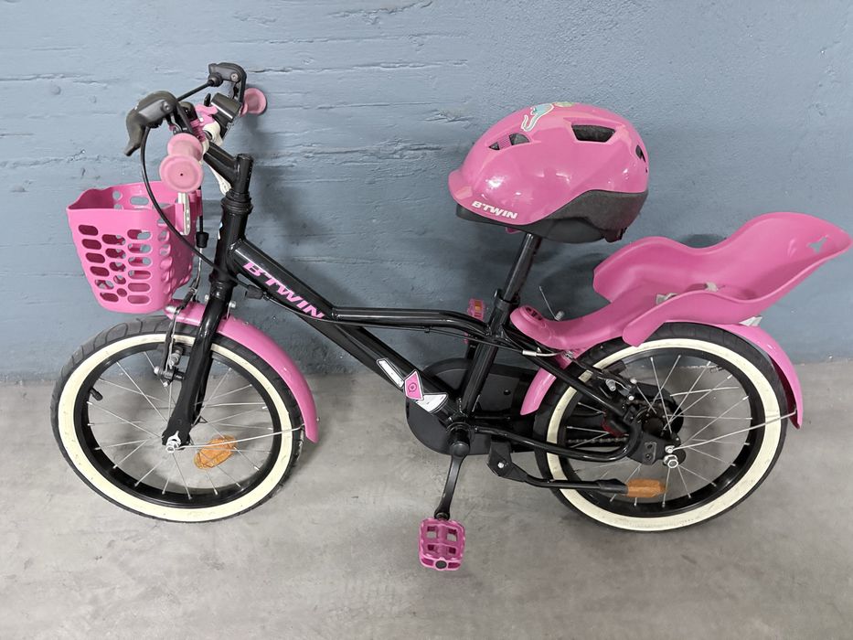 Bicicleta Infantil BTWIN 16" com Capacete e Cadeira de Boneca