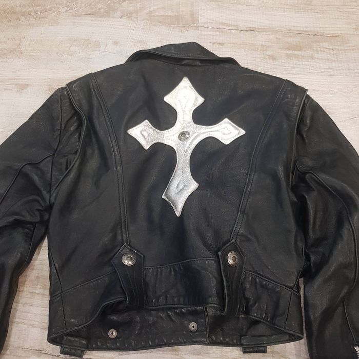 Кожаная куртка Косуха в стиле CHROME HEARTS