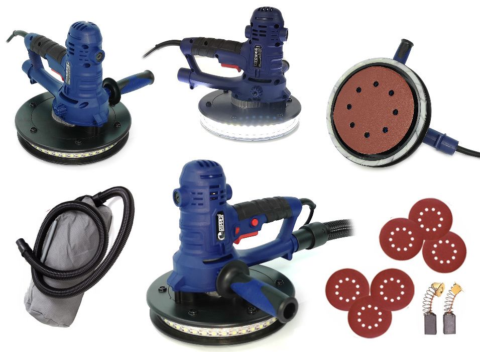 Szlifierka do gipsu +tarcze 180M LED 800W