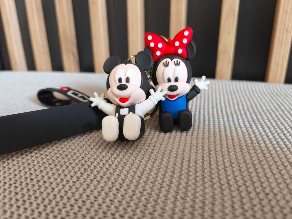 Komplet para brelok zawieszki Myszka Minnie i Miki czarne nowe