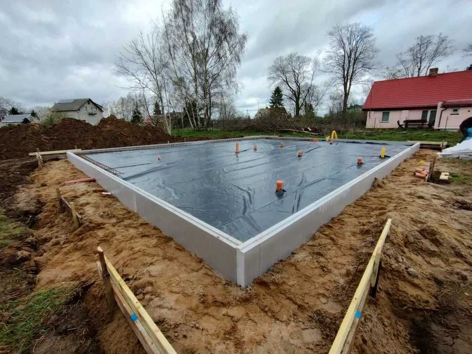 Płyty fundamentowe, fundamenty, wymiana gruntu.