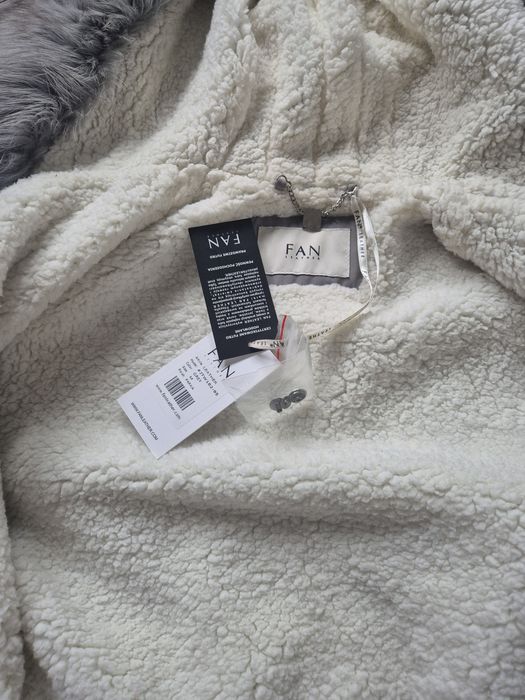 Szara parka/kurtka M  z kapturem FAN LEATHER