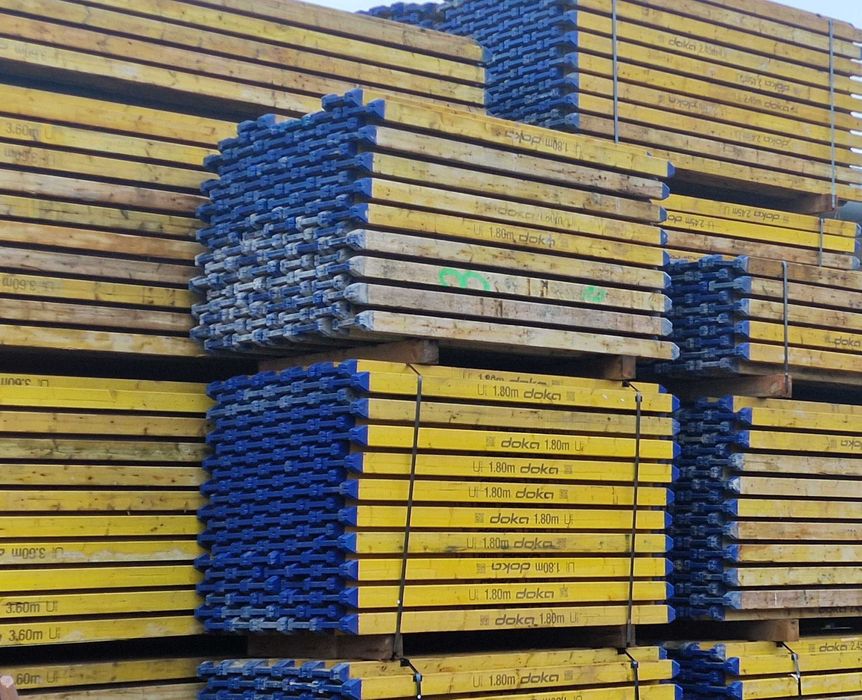 Dźwigar Legar DOKA PERI Sklejka Stemple Podpory Trójnogi Głowice Żabki