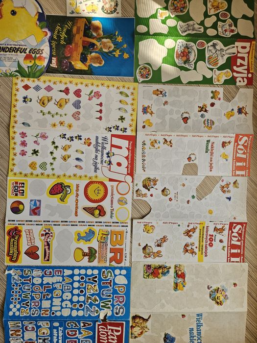 Naklejki z gazet lata 90 wielkanoc nalepki naj brawo Pani domu