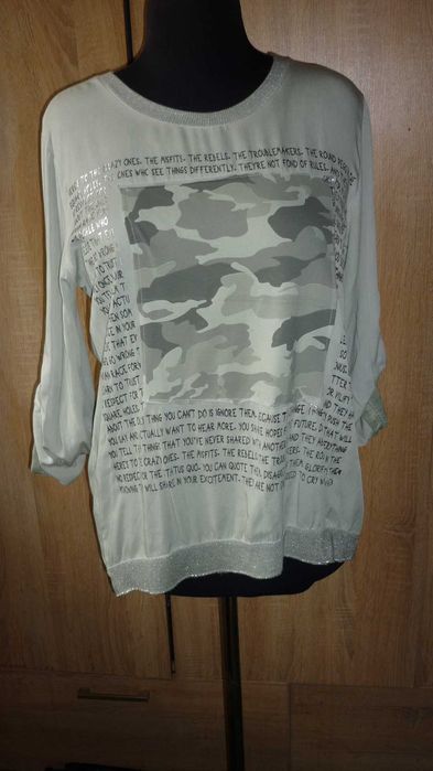 Włoska nowa bluzka z wiskozy r; L/XL
