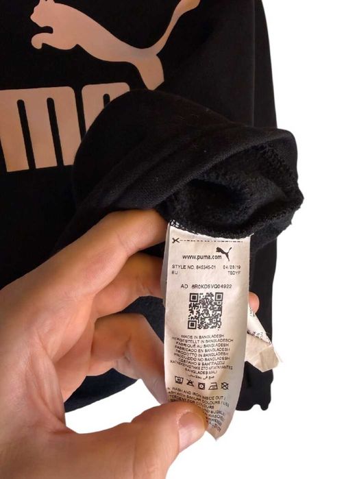 Bluza damska Puma z kapturem czarna duże logo s