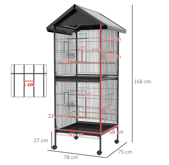 LOJA!! Nova Gaiola para aves e passaros com rodas - PORTES GRATIS