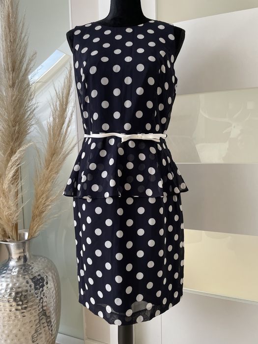 Sukienka granatowa w kropki grochy Peek&Cloppenburg