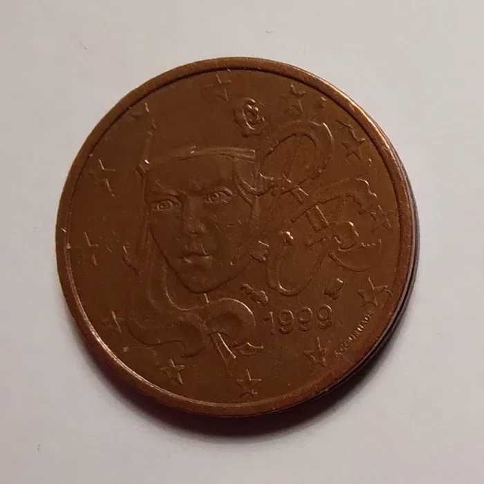 moedas de 2 centimos de franca