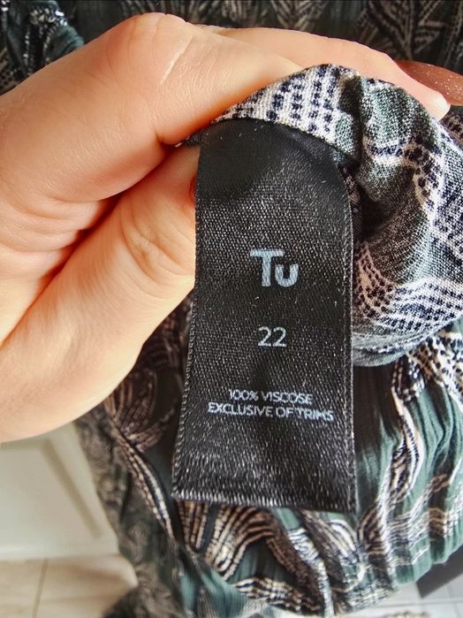 Kombinezon plussize r.50 wiskoza w palmy maxi khaki